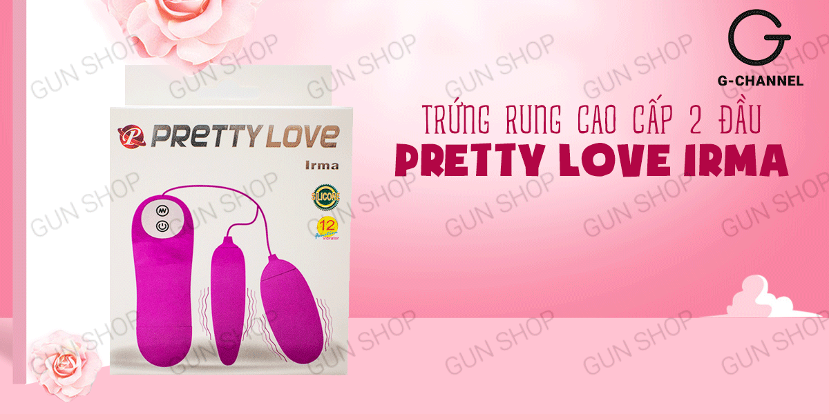 Trứng rung Pretty Love Irma 2 đầu 12 chế độ rung pin an toàn dành cho nữ
