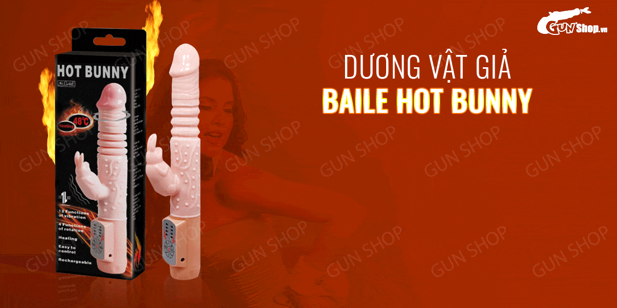 Dương vật giả rung thụt phát nhiệt Baile Hot Bunny kích thích cực khoái nữ