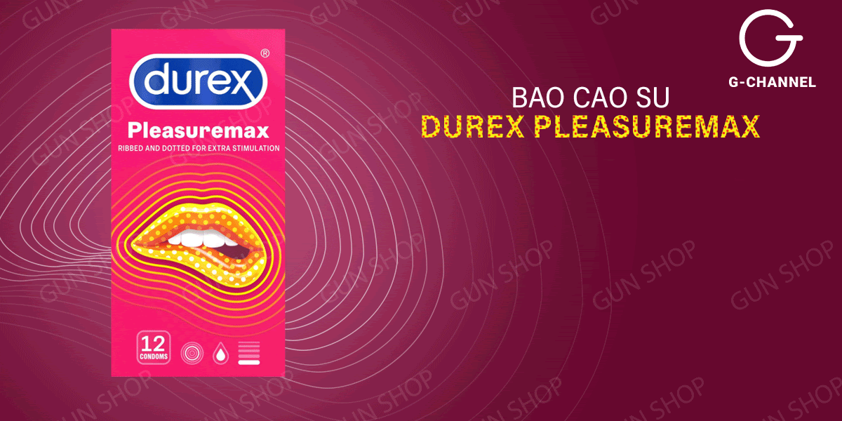 Bao cao su Durex Pleasuremax - Size lớn 56mm - Gân, điểm nổi