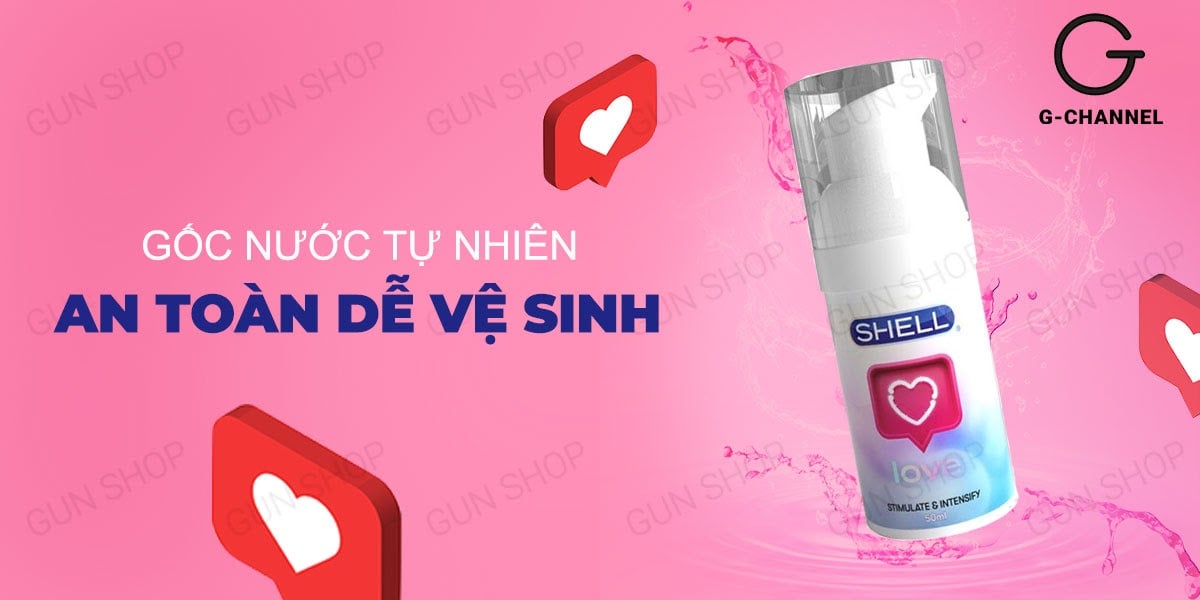 Gel bôi trơn Shell Love 50ml collagen tự nhiên se khít tăng khoái cảm