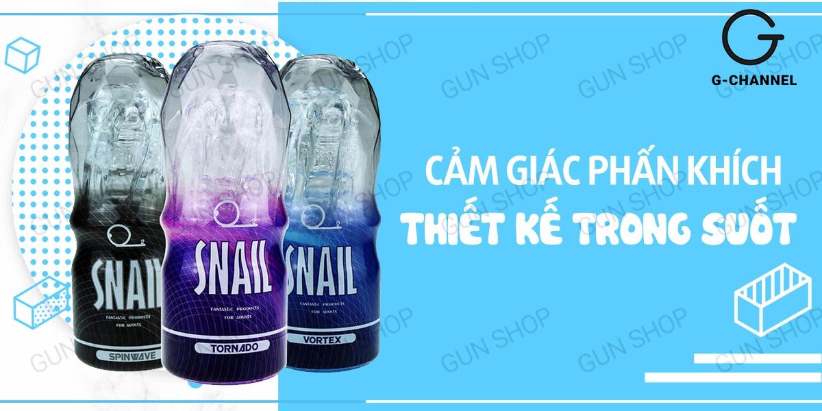 Âm Đạo Giả Cho Nam Cầm Tay Trong Suốt Snail Cup