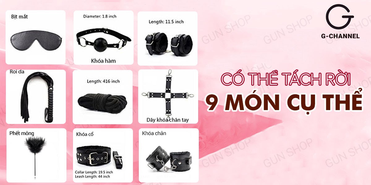 Bộ dụng cụ roi da hỗ trợ tình dục, giúp tăng khoái cảm - Yeain