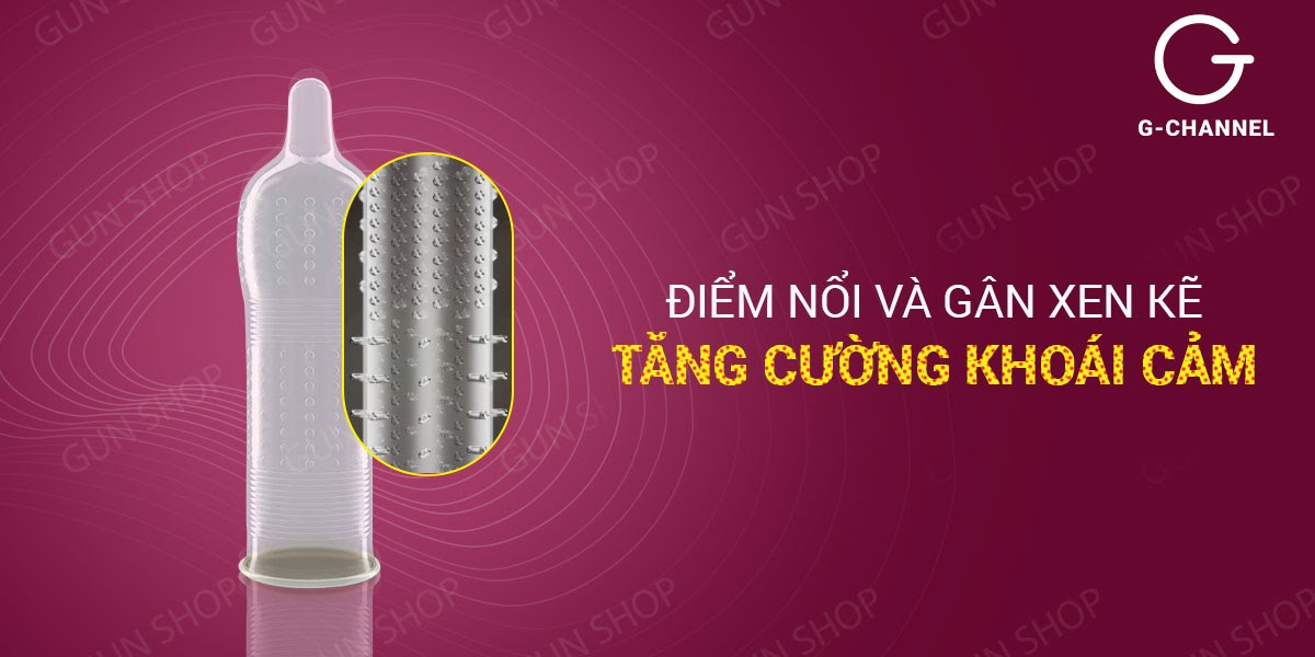Bao cao su Durex Pleasuremax - Size lớn 56mm - Gân, điểm nổi