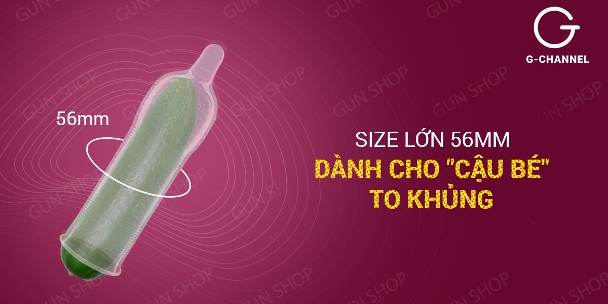Bao cao su Durex Pleasuremax - Size lớn 56mm - Gân, điểm nổi