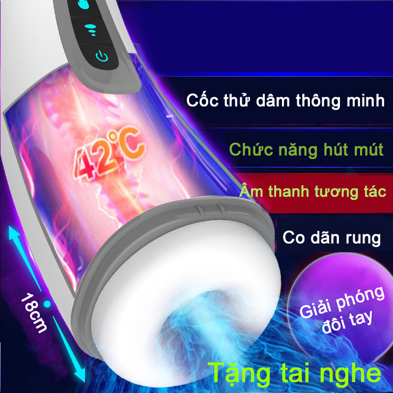 Âm đạo giả rung bú mút toả nhiệt silicon cao cấp, siêu kích thích