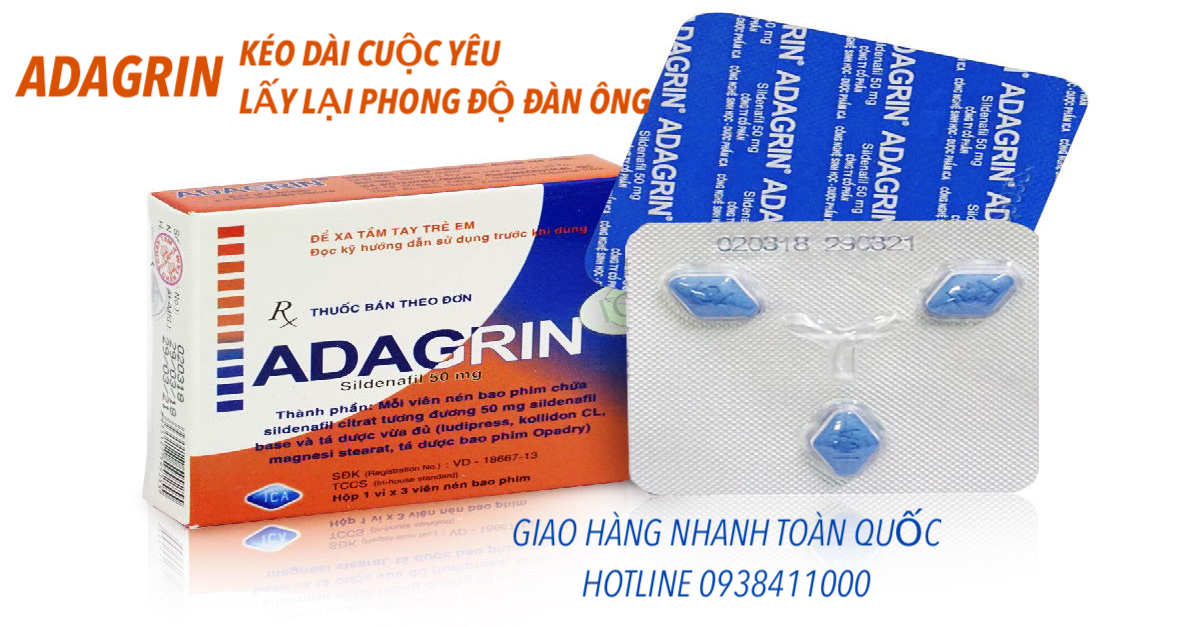 Viên uống Adagrin 50mg chống xuất tinh sớm tăng cường sinh lý