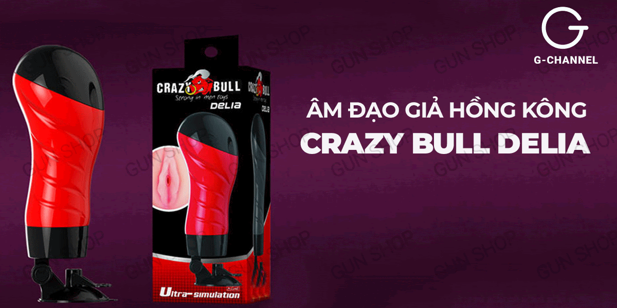 Âm đạo giả dính tường Crazy Bull Red Delia 12 tần số rung xoay