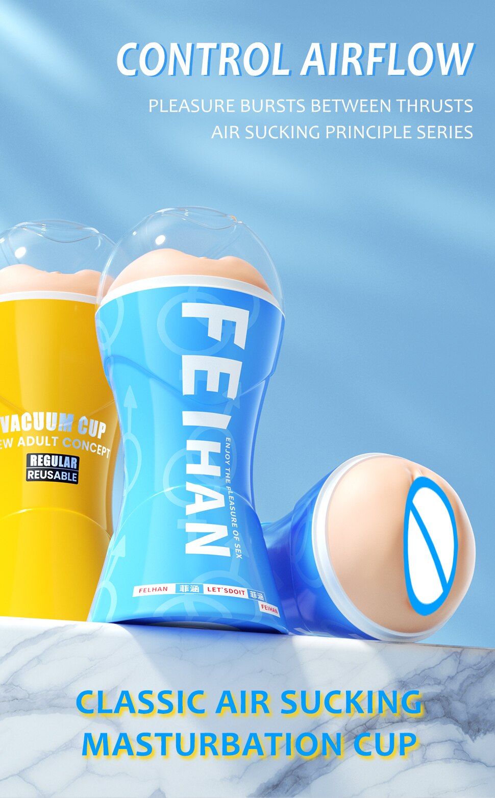 Âm đạo giả FeiHan Vacuum Cup tự sướng hút chân không