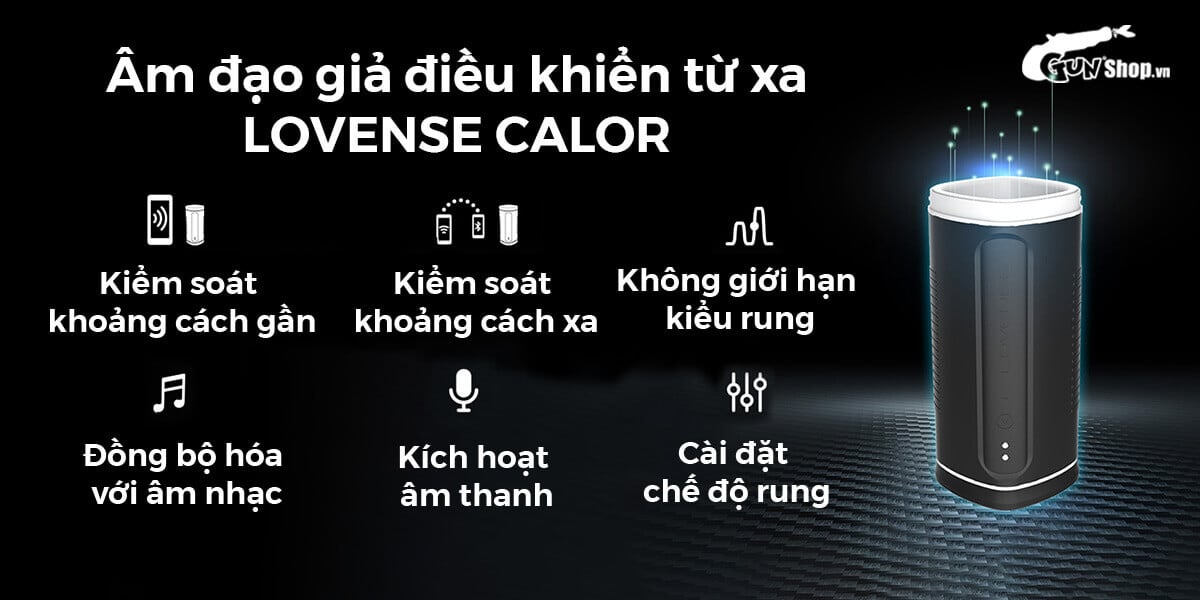 Âm đạo giả Lovense Calor điều khiển app rung nén tỏa nhiệt