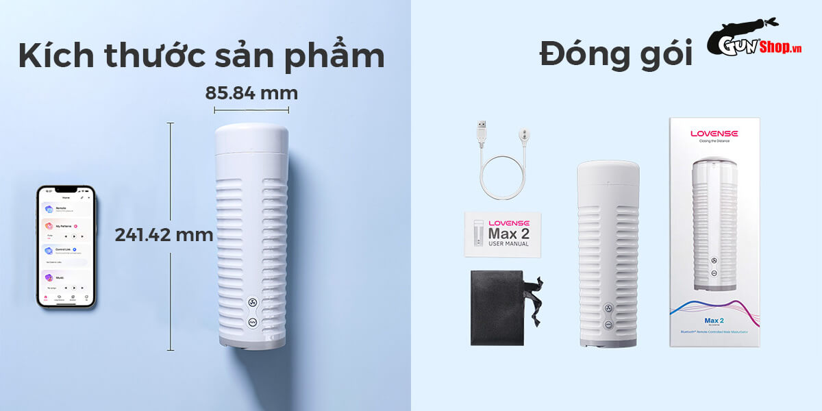 Âm đạo giả đa năng Lovense Max 2 rung co bóp điều khiển bằng điện thoại