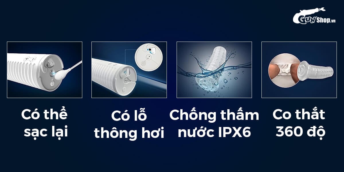 Âm đạo giả đa năng Lovense Max 2 rung co bóp điều khiển bằng điện thoại