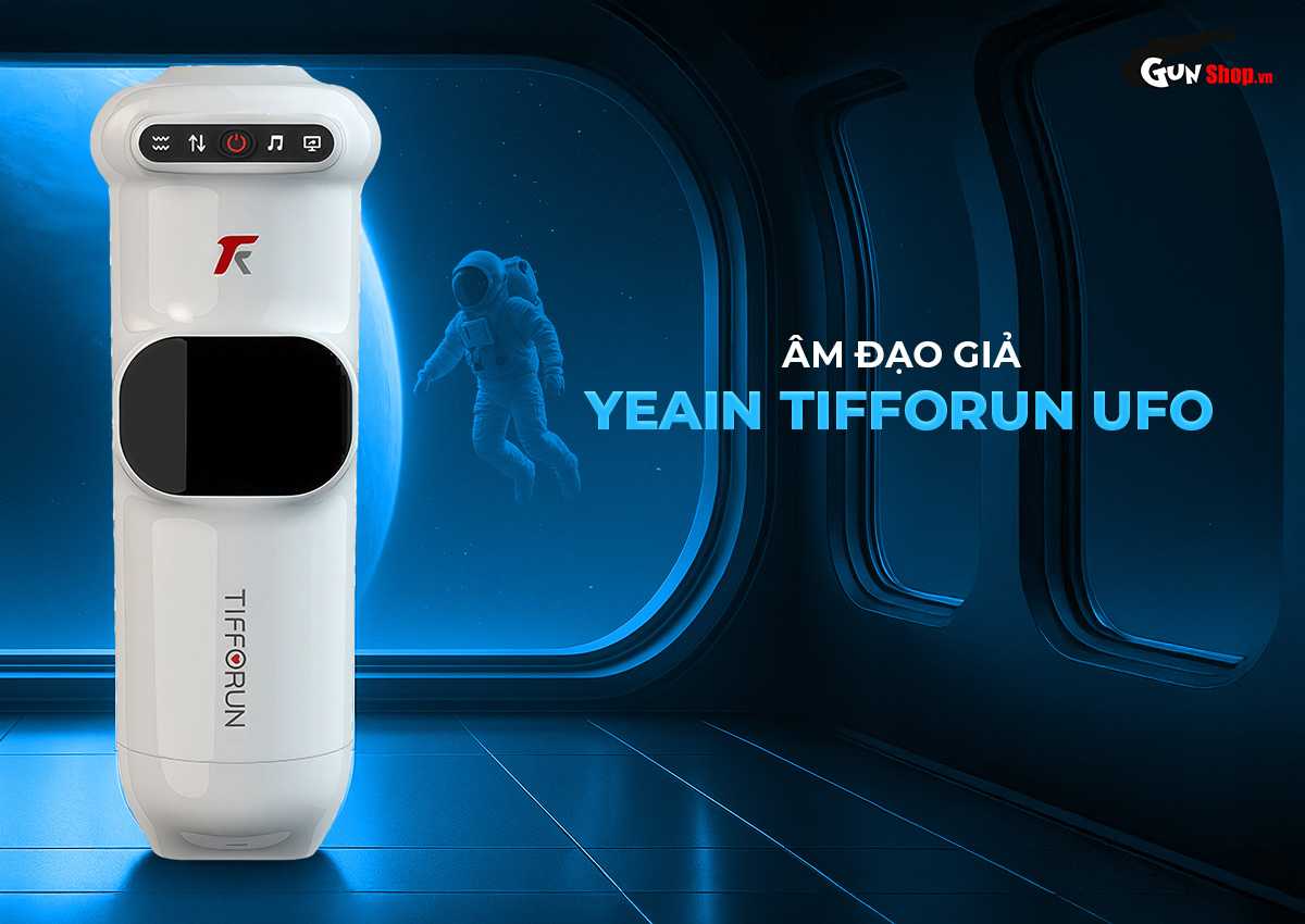 Âm đạo giả Yeain Tifforun UFO rung thụt có đèn LED cảm ứng