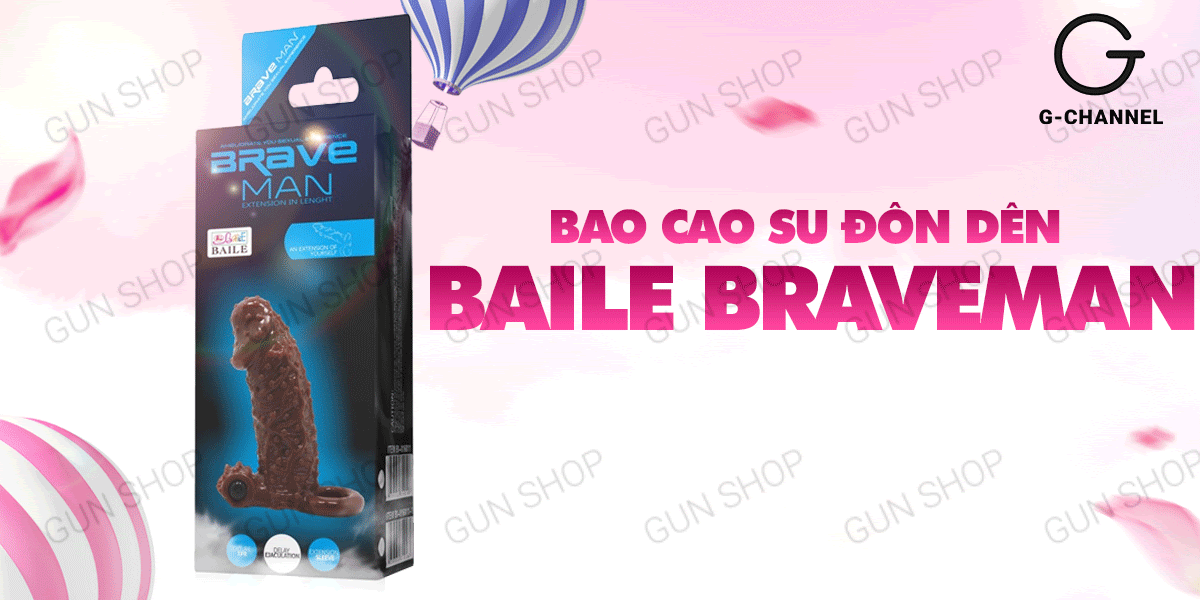Bao cao su đôn dên Baile Braveman rung nhiều điểm nổi pin tốt