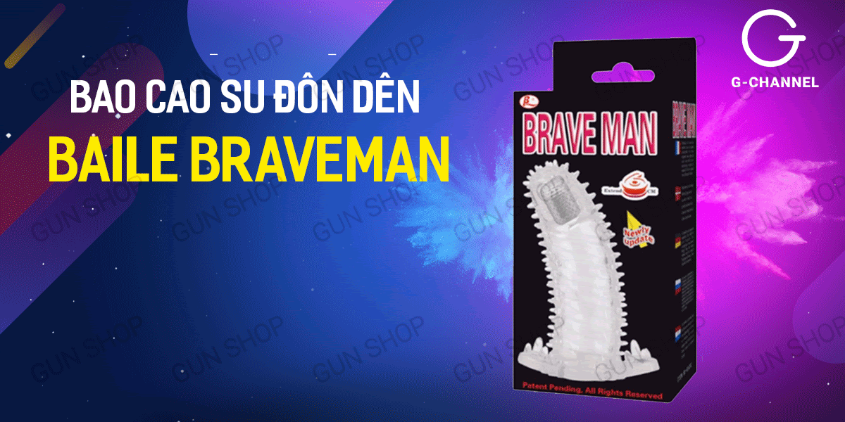 Bao cao su đôn dên Baile Braveman rung đầu dương vật tăng kích thước Bao cao su đôn dên Baile Braveman rung đầu dương vật tăng kích thước