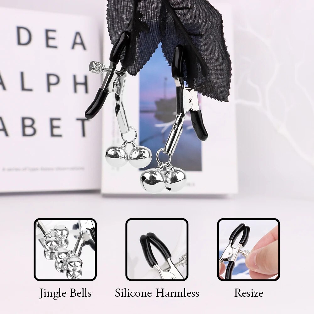 Bộ đồ bạo dâm BDSM 4 món kẹp vú roi gậy phết mông quyến rũ