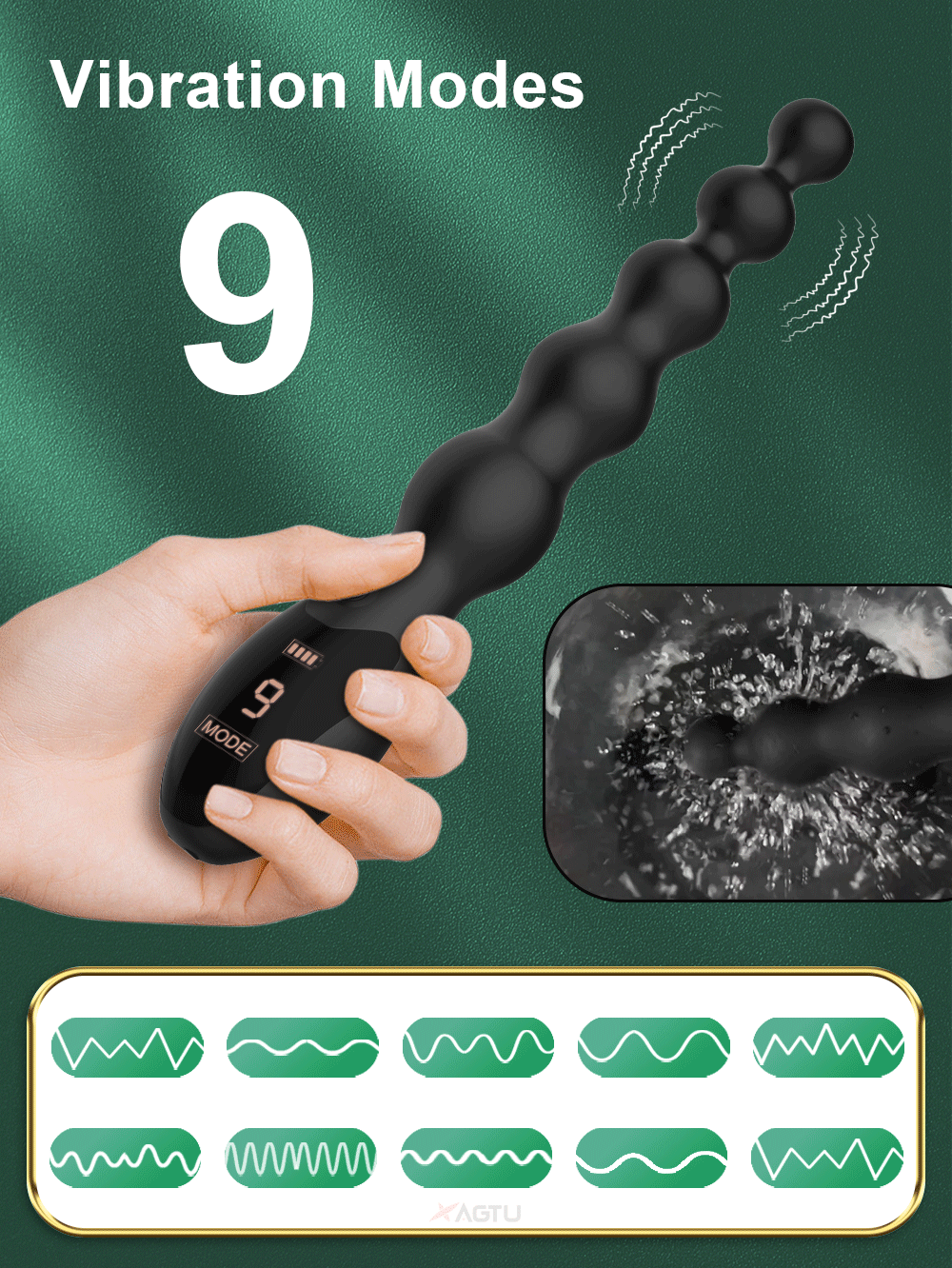 Que rung hậu môn massage tuyến tiền liệt màn hình Led