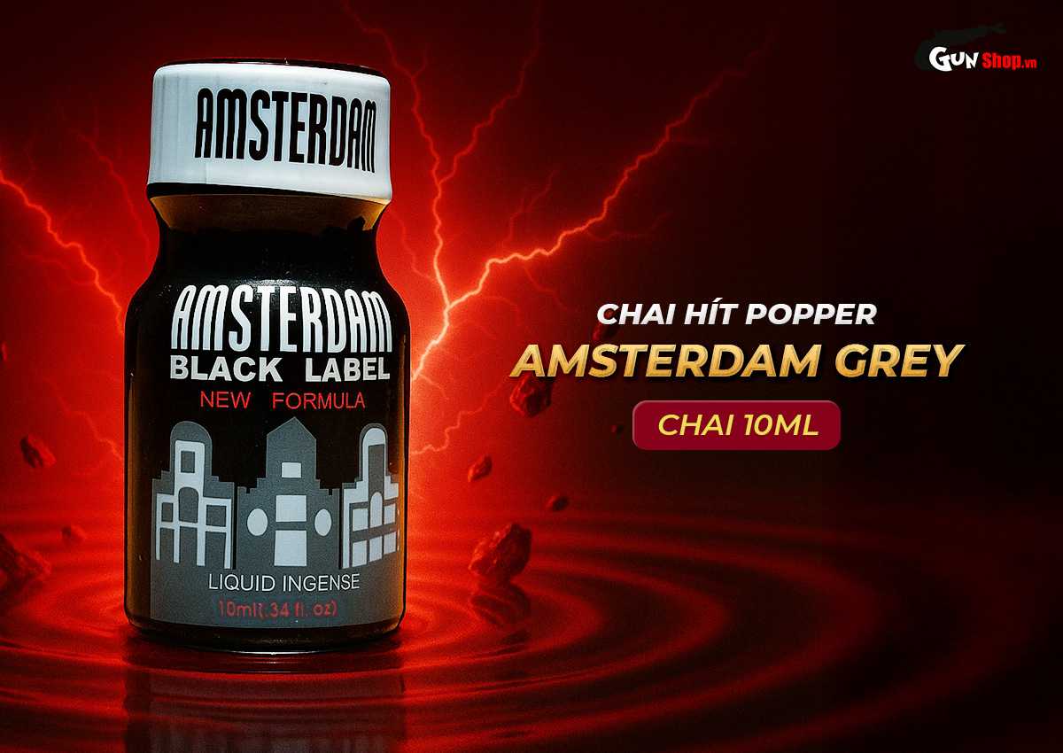 Chai hít Popper Amsterdam Grey 10ml tăng hưng phấn kết nối đôi