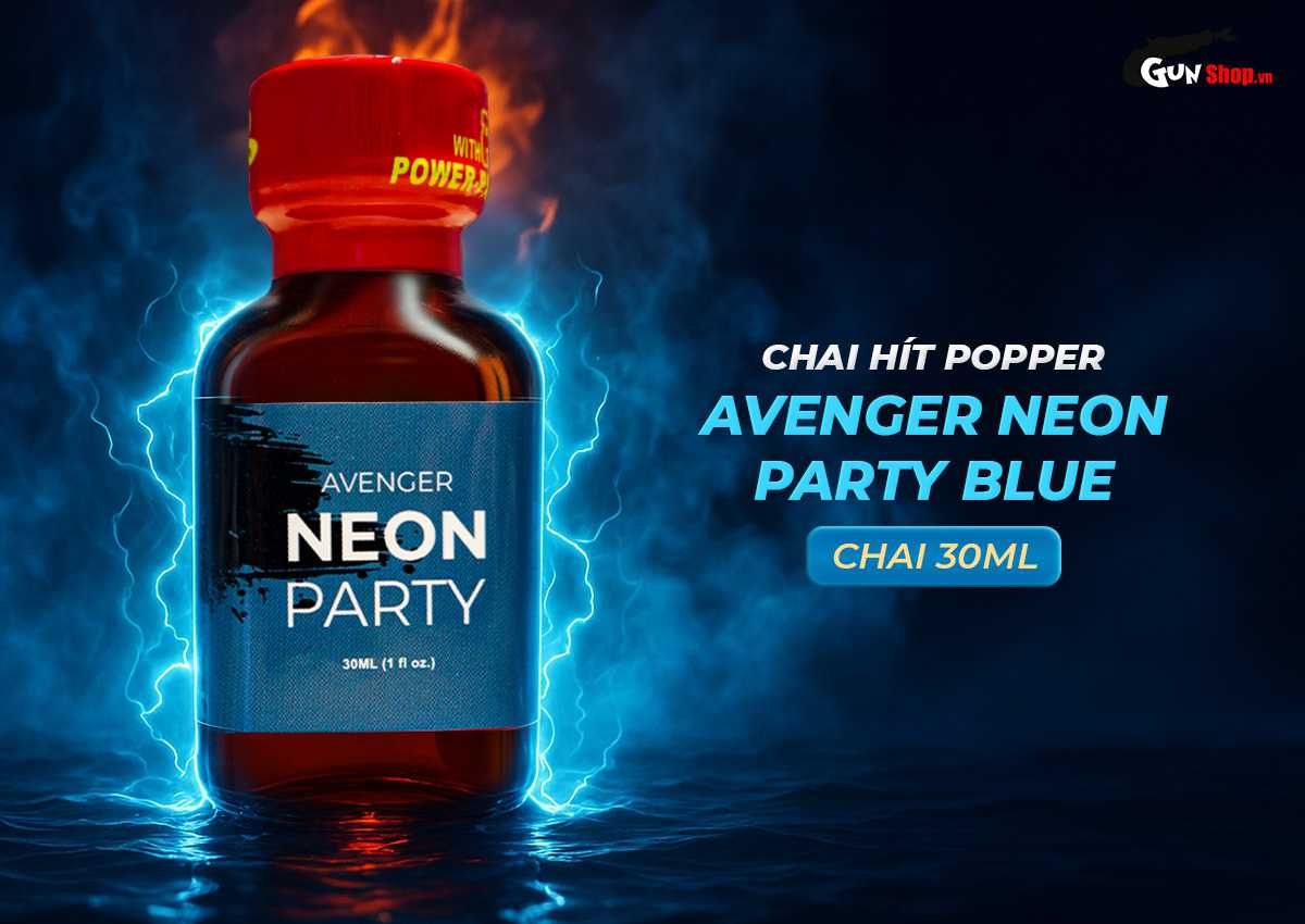 Chai Hít Popper PWD USA Avenger Neon Party Blue 30ml Tăng Hưng Phấn