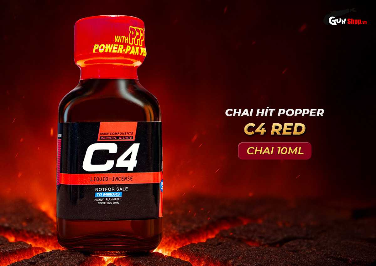 Popper PWD USA C4 Red 30ml hít tăng khoái cảm sâu sắc