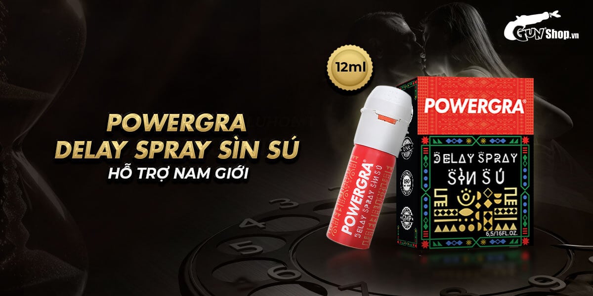 Chai xịt Powergra Delay Spray Sìn Sú kéo dài thời gian quan hệ