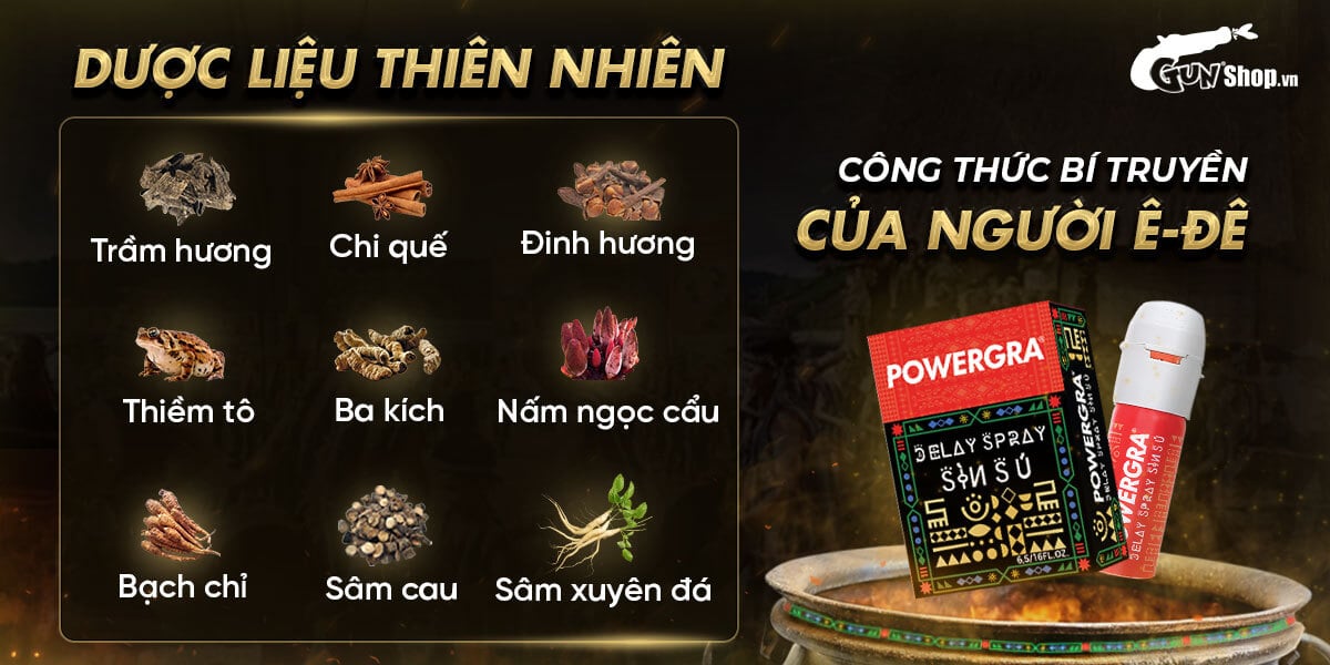 Chai xịt Powergra Delay Spray Sìn Sú kéo dài thời gian quan hệ
