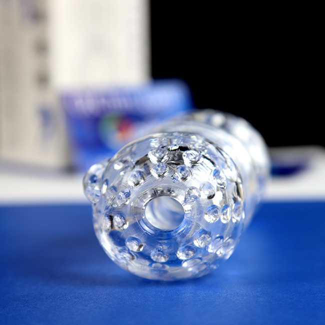 cốc thủ dâm trong suốt đầu tròn đơn giản giúp ngụy trang tuyệt vời