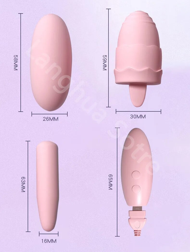 Trứng rung Jiuuy 2 đầu lưỡi liếm 3 in 1 điều khiển từ xa