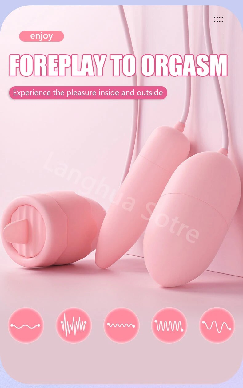Trứng rung Jiuuy 2 đầu lưỡi liếm 3 in 1 điều khiển từ xa