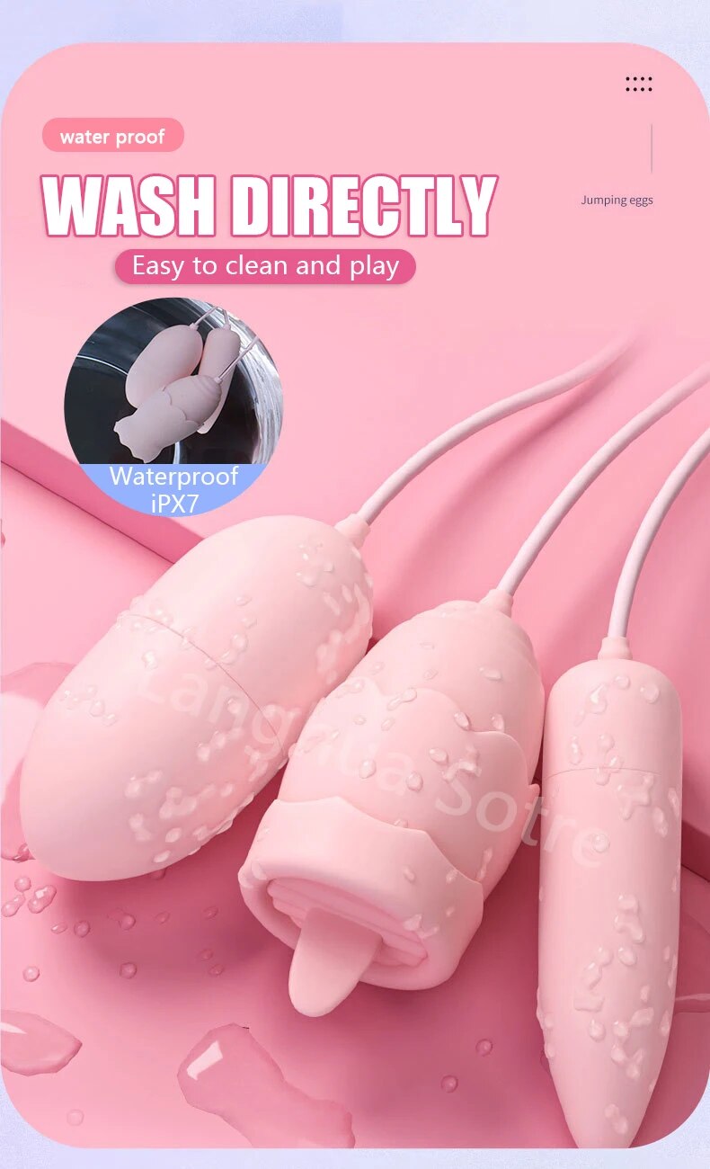 Trứng rung Jiuuy 2 đầu lưỡi liếm 3 in 1 điều khiển từ xa