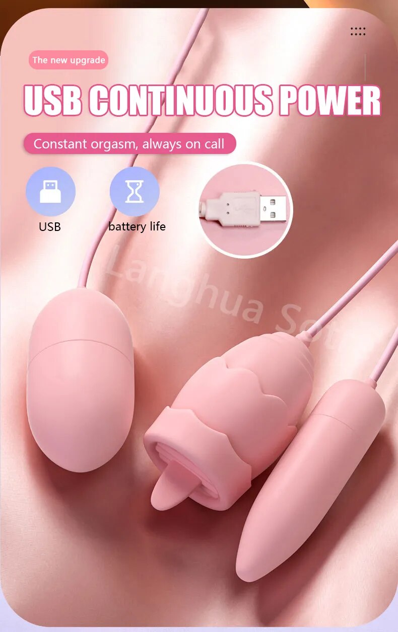Trứng rung Jiuuy 2 đầu lưỡi liếm 3 in 1 điều khiển từ xa