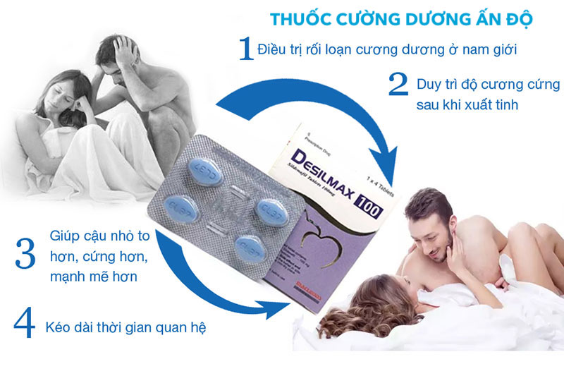 Thuốc Desilmax 100mg cường dương Ấn Độ 100 50 mg tăng sinh lý tốt nhất