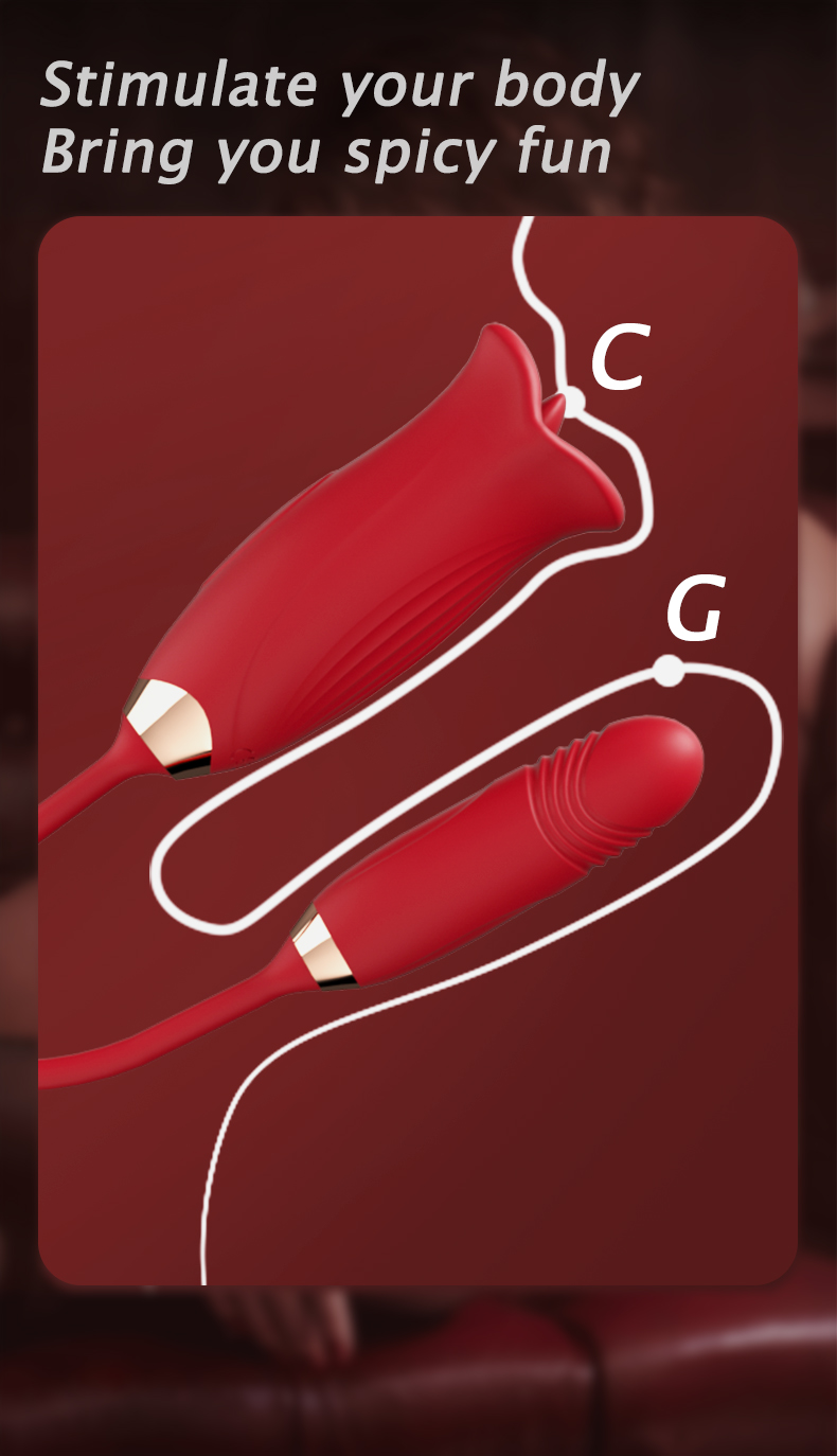 Trứng rung hoa hồng rung thụt hút điểm G liếm oral sex đa năng