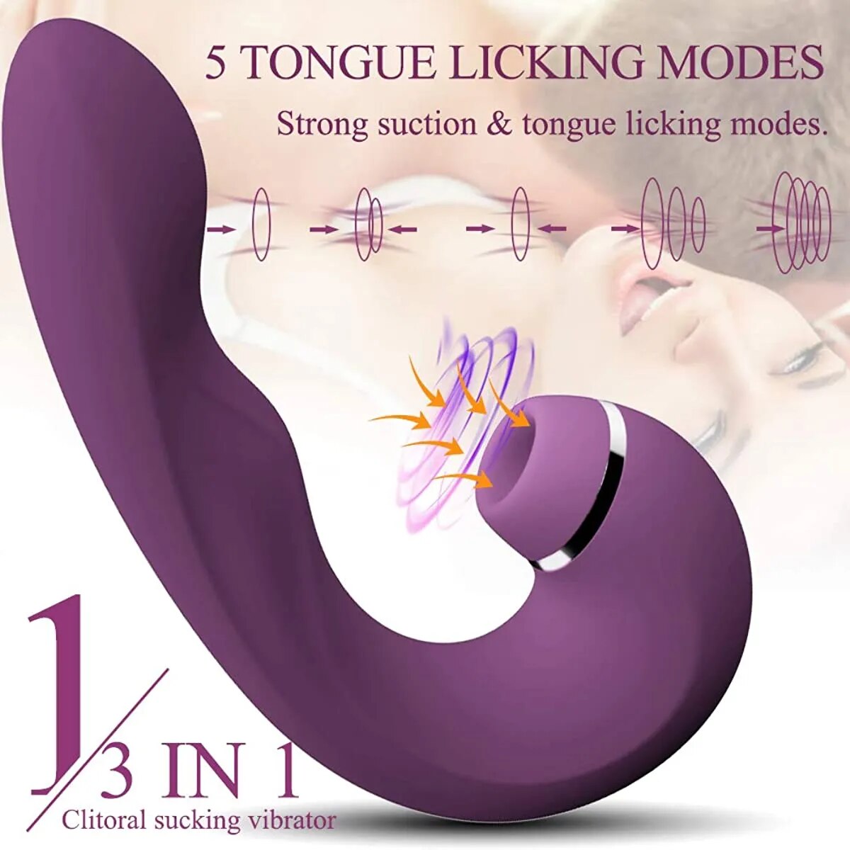Dương Vật Giả 3 Trong 1 Rung Hút Kích Thích Âm Đạo Hột Lê Điểm G