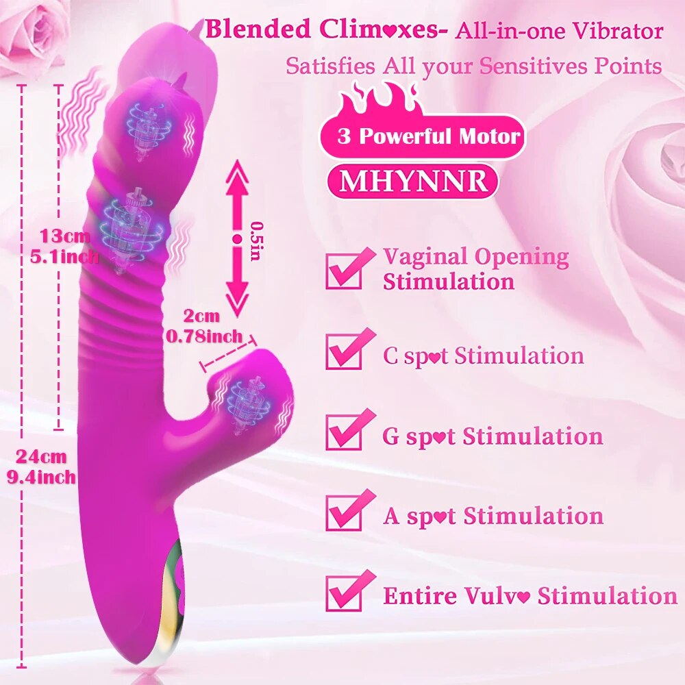 Dương vật giả đa năng rung ngoáy thụt hút lưỡi liếm mút tỏa nhiệt cao cấp