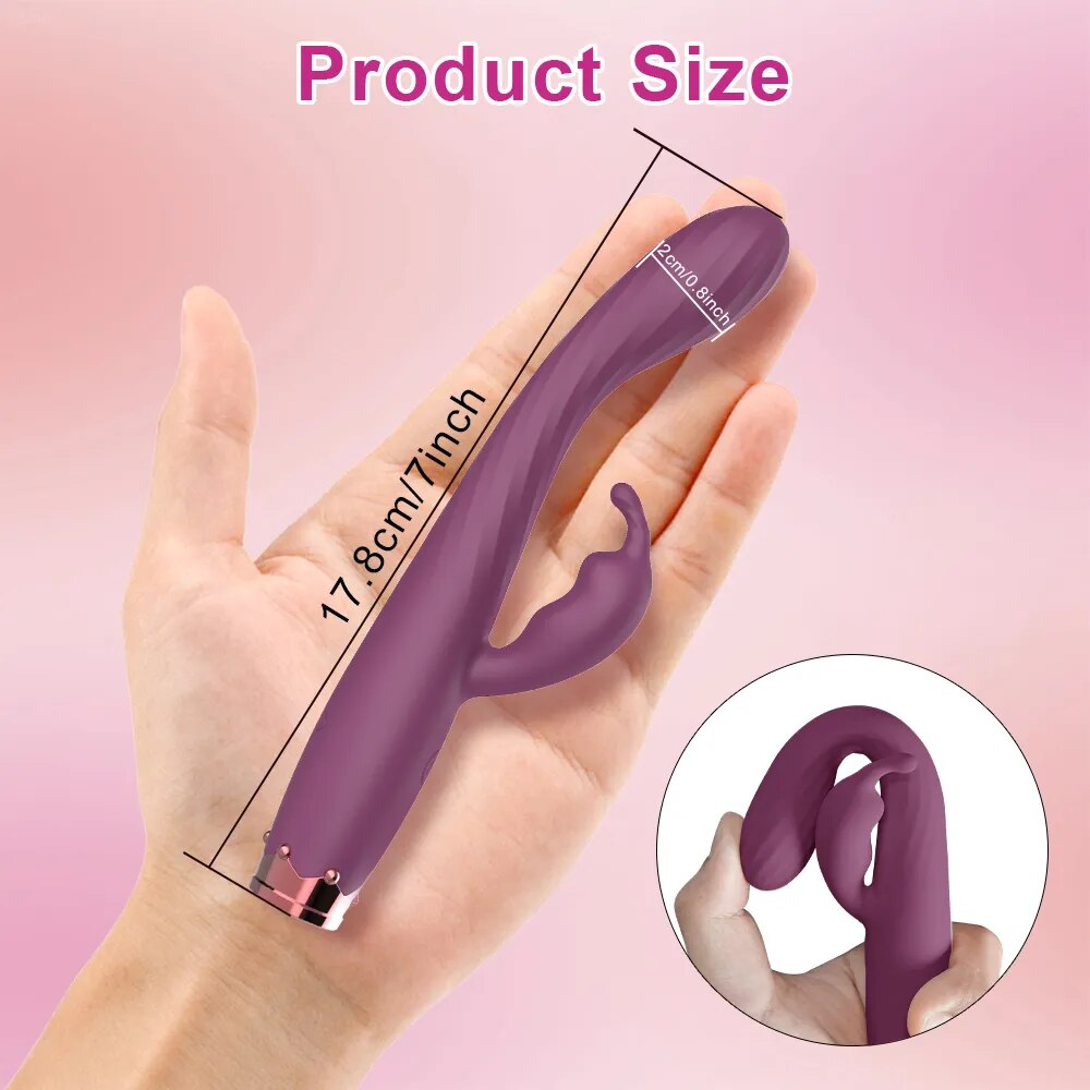 Dương vật giả nhỏ gọn siêu mềm, uốn cong 10 chế độ rung đa năng kích thích