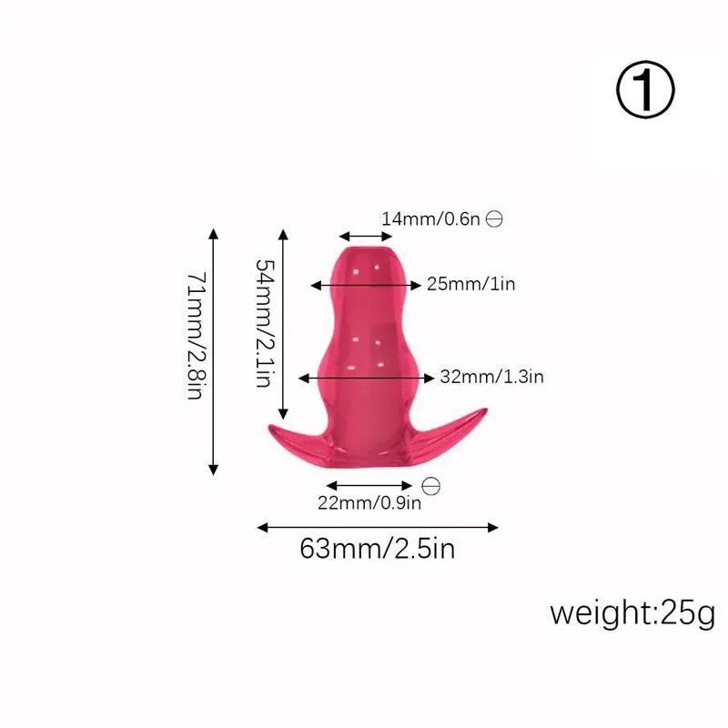 Phích cắm hậu môn silicon trong suốt mềm rỗng ruột