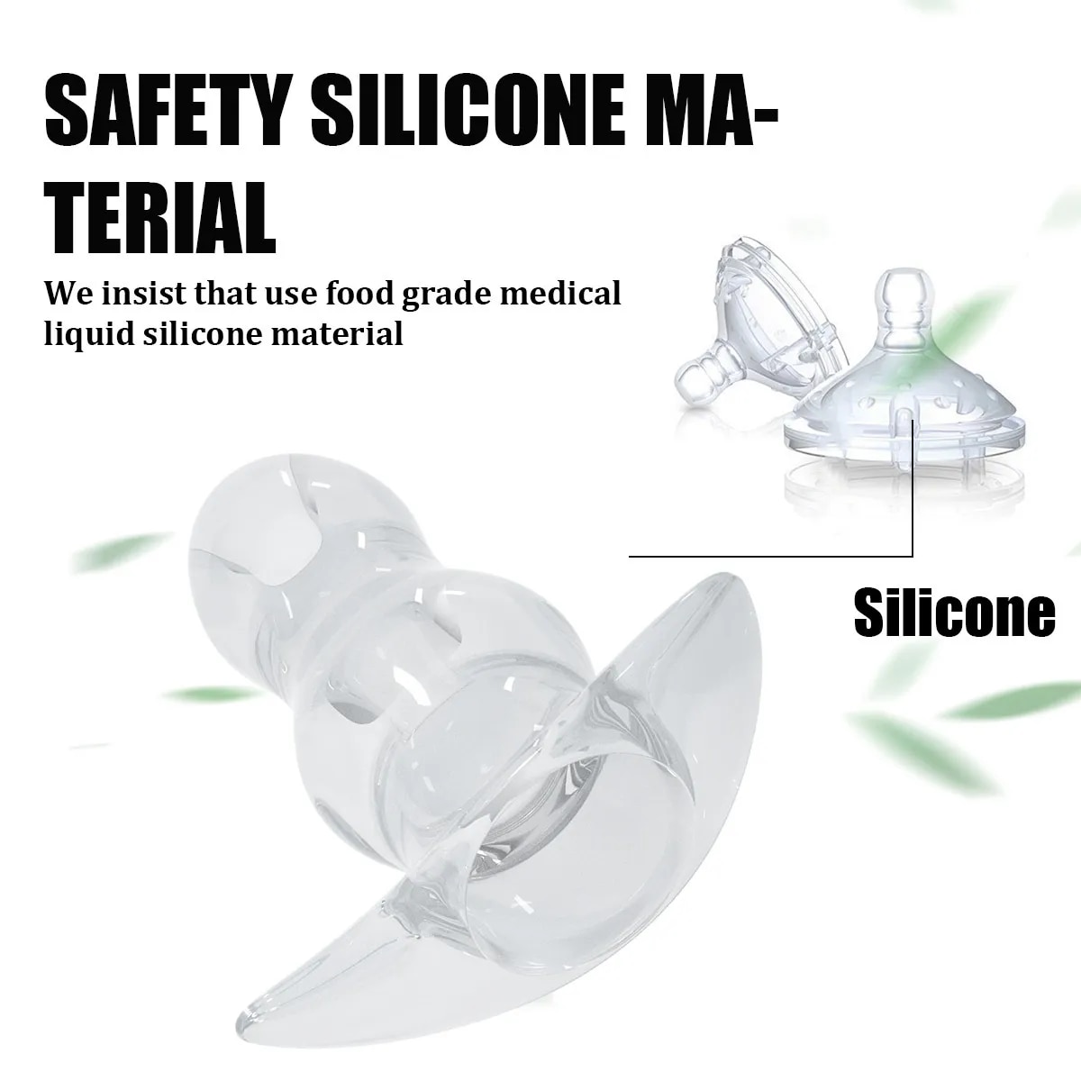 Phích cắm hậu môn silicon trong suốt mềm rỗng ruột
