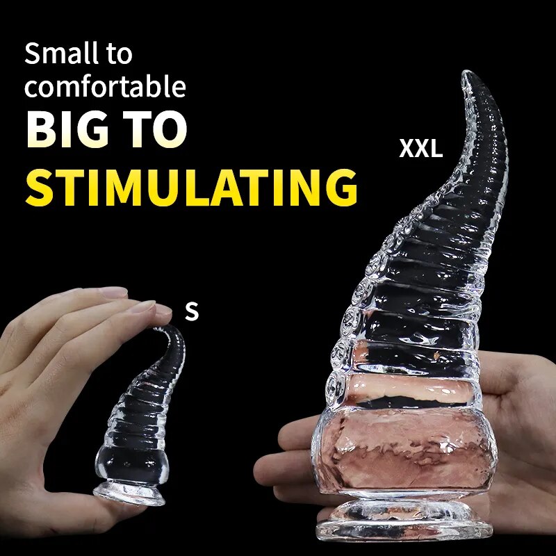 Dương vật giả cá sấu trong suốt dính tường silicon xoáy nổi mềm mại
