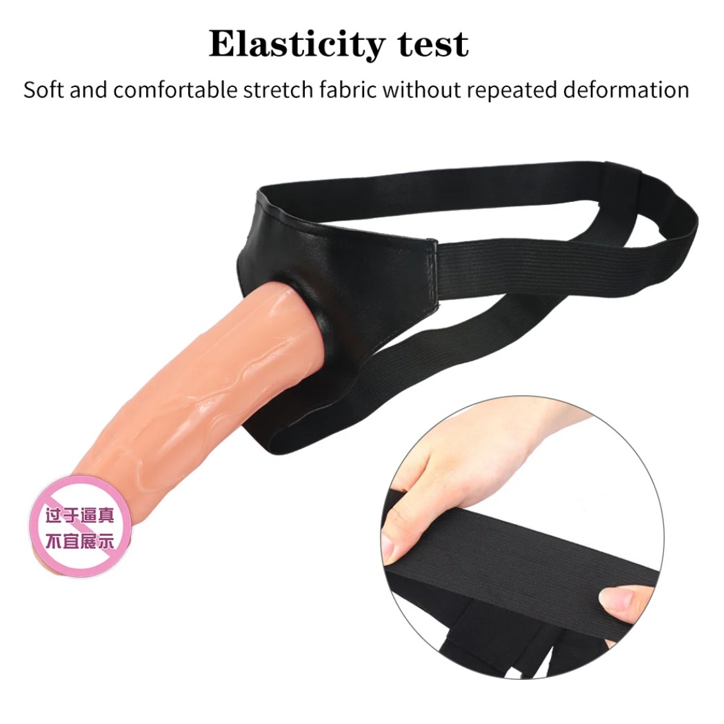 Dương vật giả dây đeo rỗng ruột silicon mềm cho les