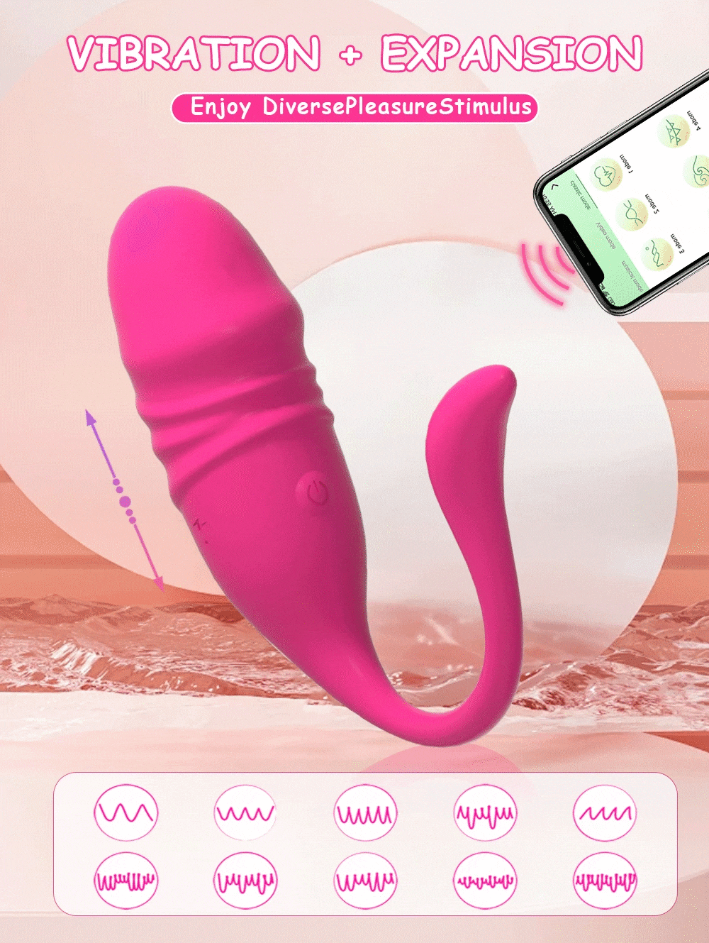 Trứng rung tình yêu 2 đầu điều khiển từ xa qua app