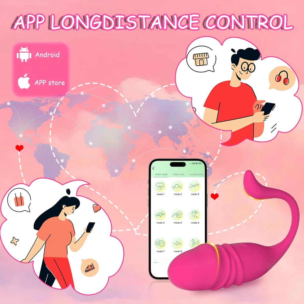 Trứng rung tình yêu 2 đầu điều khiển từ xa qua app