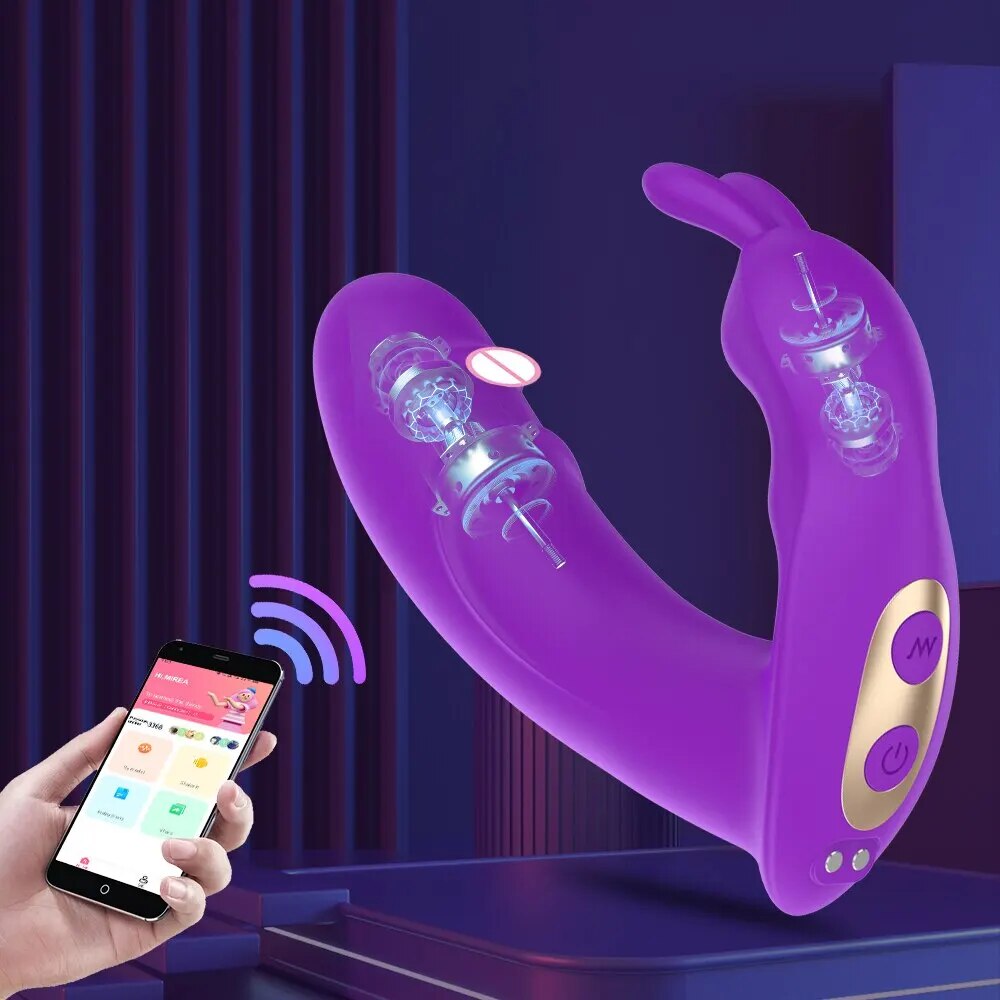 Dương vật giả tai thỏ Mirea Bluetooth điều khiển app rung đa chế độ thoải mái