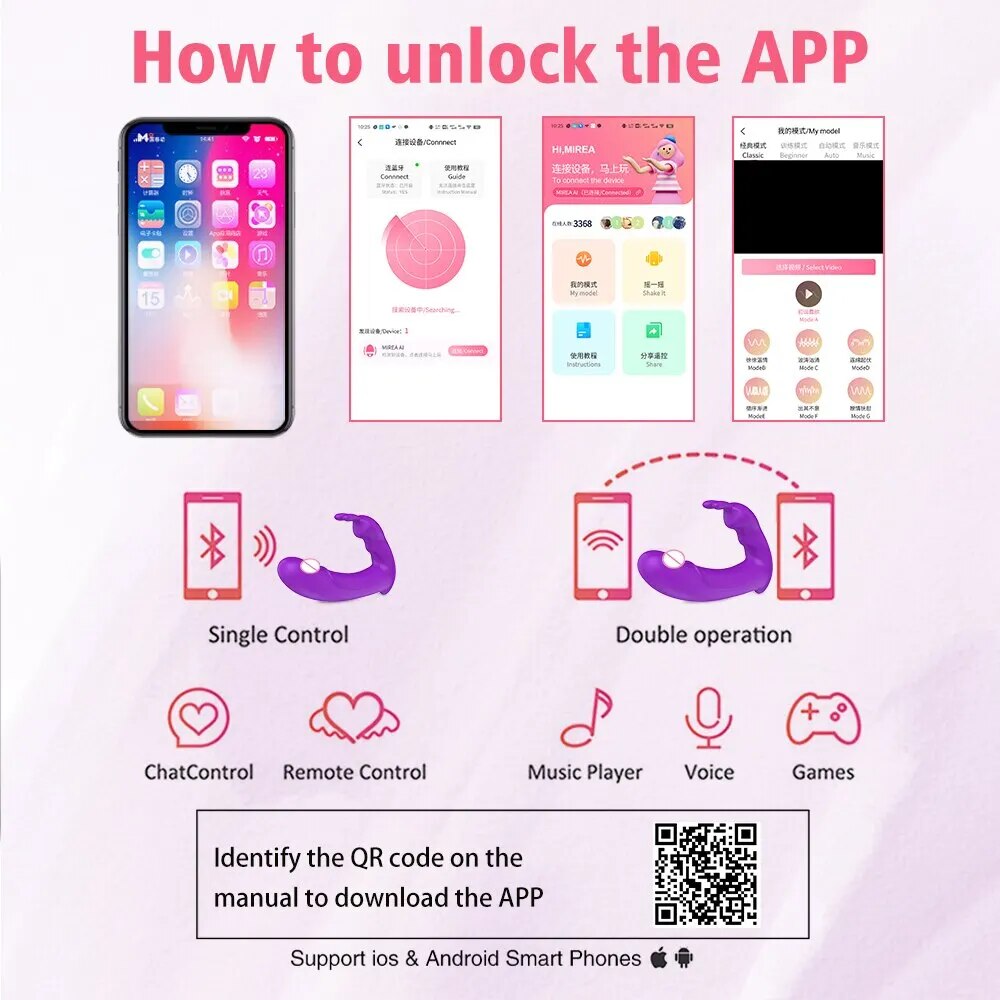 Dương vật giả tai thỏ Mirea Bluetooth điều khiển app rung đa chế độ thoải mái