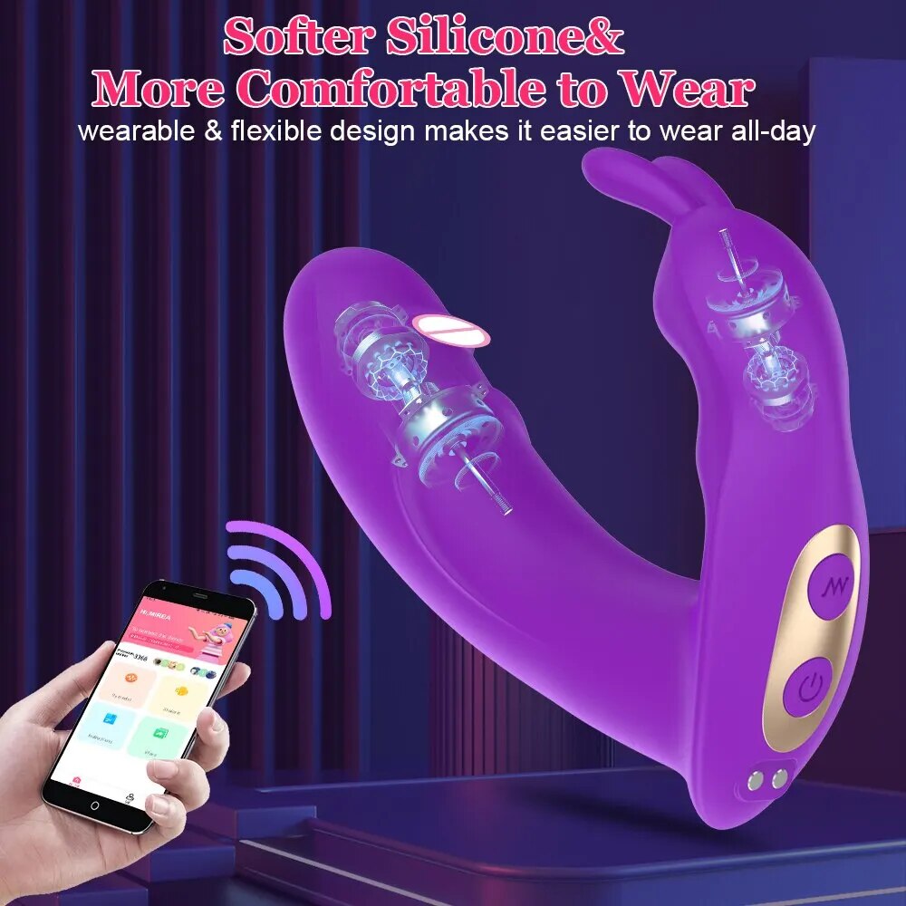 Dương vật giả tai thỏ Mirea Bluetooth điều khiển app rung đa chế độ thoải mái