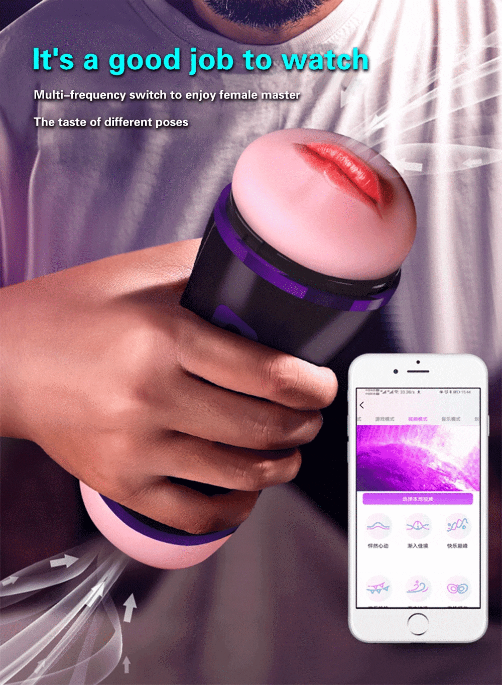 Âm đạo giả 3D 2 đầu rung hút mạnh điều khiển app smartphone tiện lợi