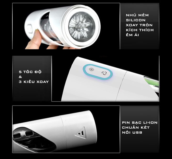 Âm đạo giả Evo Nhật Bản xoay tự động bú cu thích hợp tự sướng