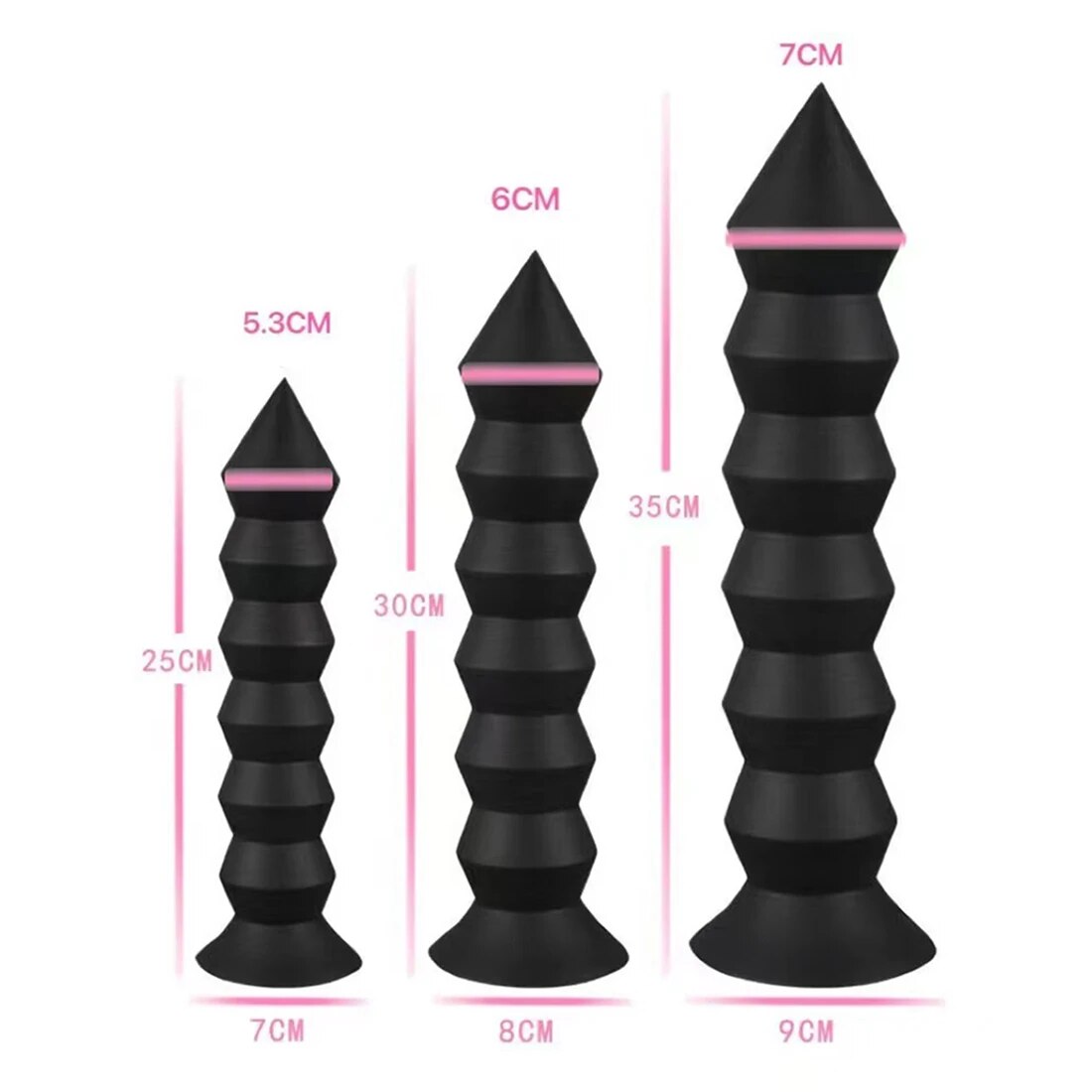 Phích cắm hậu môn silicon hình đinh vít size lớn