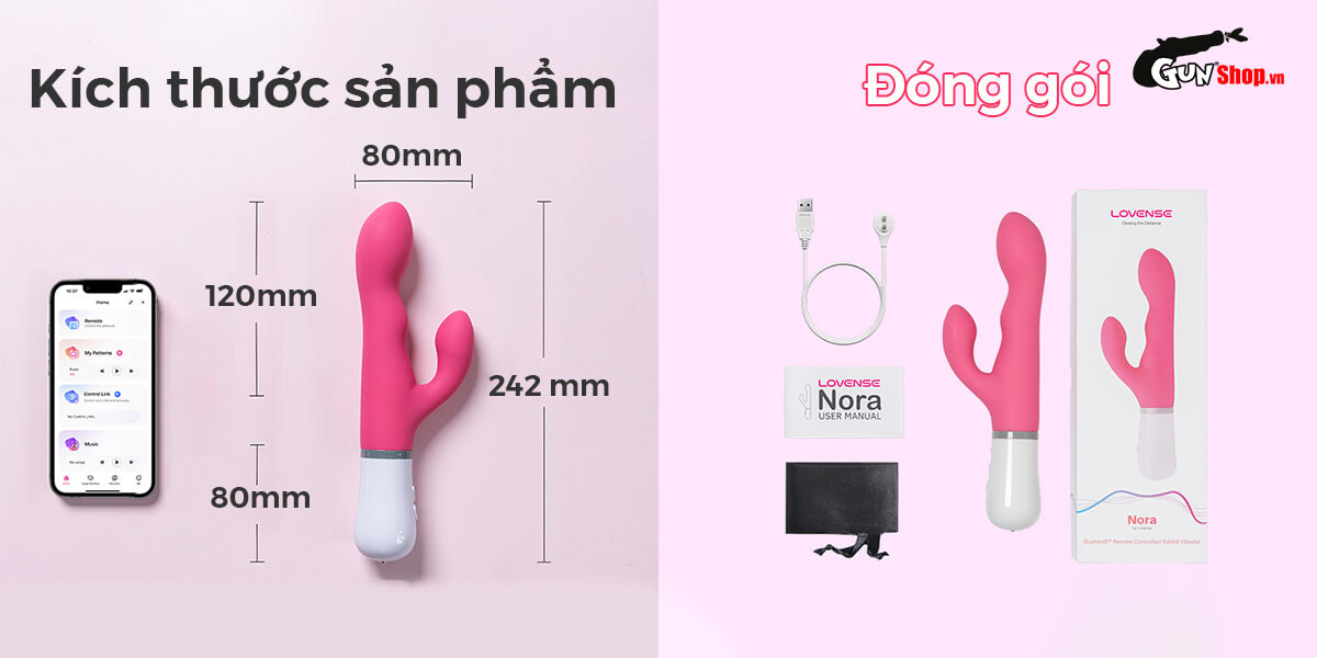 Dương vật giả Lovense Nora điều khiển app silicon mềm mại chân thật