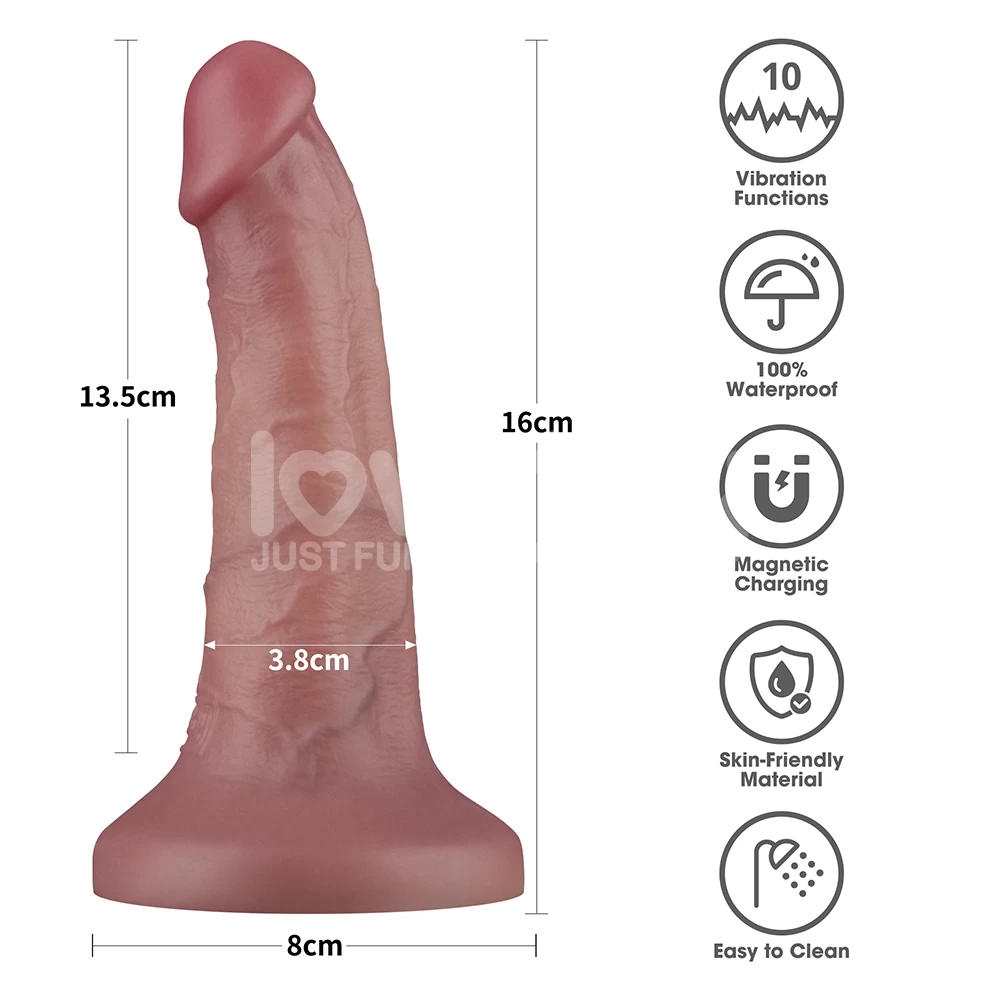 Dương vật giả dính tường Lovetoy Dual Density 6 inch rung giống thật cực sướng