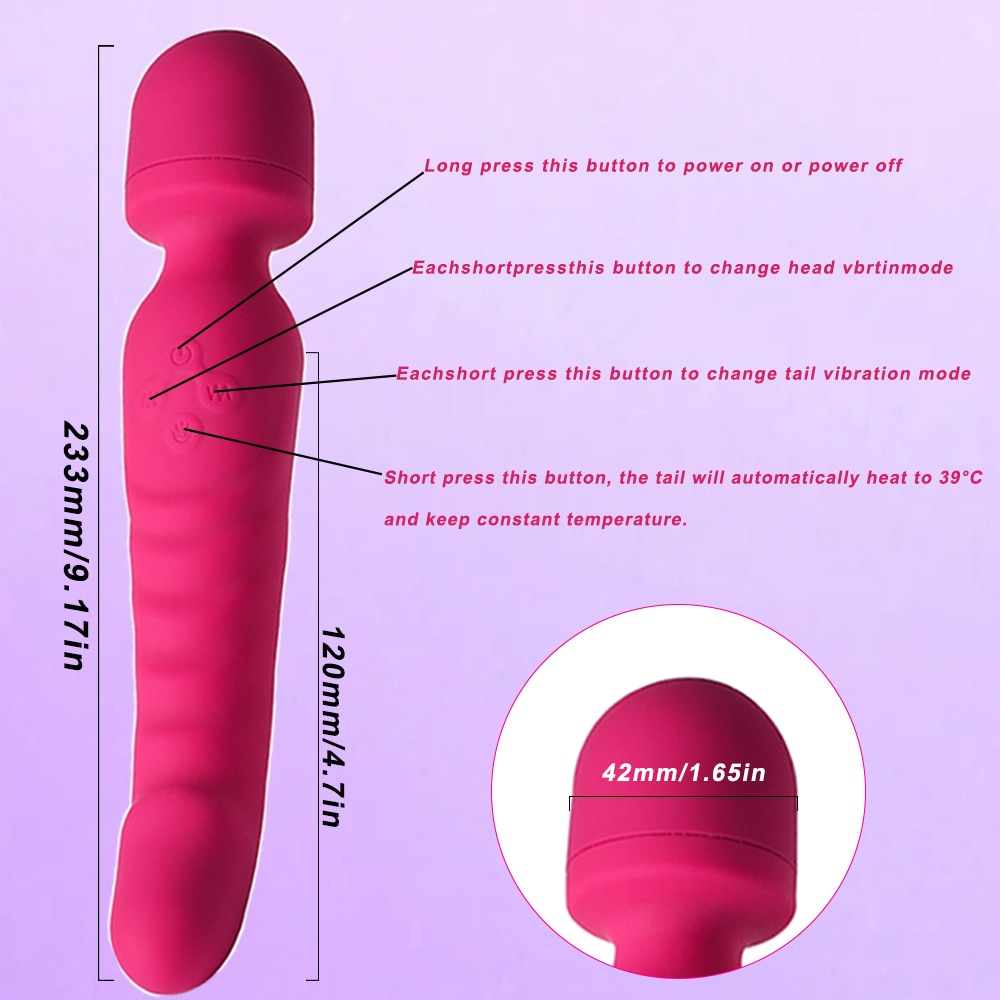 Chày rung 2 đầu Magic Wand kích thích điểm G âm đạo cực khoái
